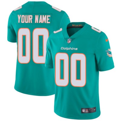 Nike Miami Dolphins Customized Aqua Green Team Color Stitched Vapor Untouchable Limited Youth NFL Jersey